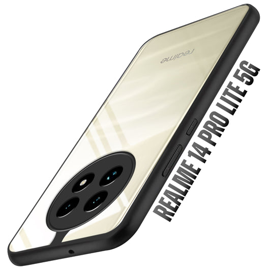 Premium Silicon Soft Framed Case with Clear Back Cover For Realme 14 Pro Lite 5G