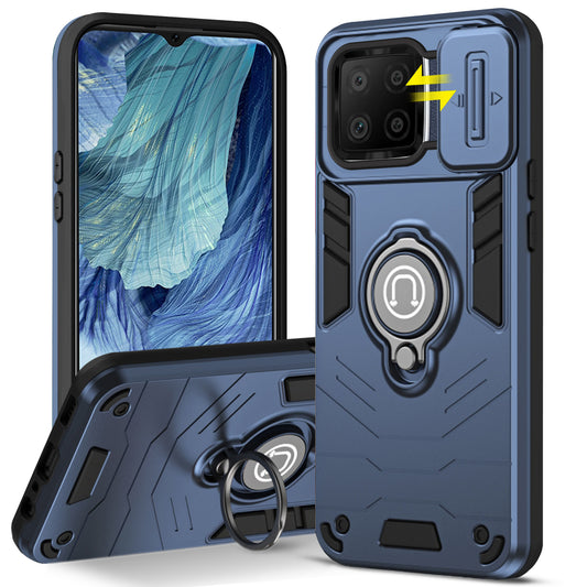 Ultra Rugged Armor Case with Rotating Ring Holder & Shutter Camera Protection Back Case For Oppo F17