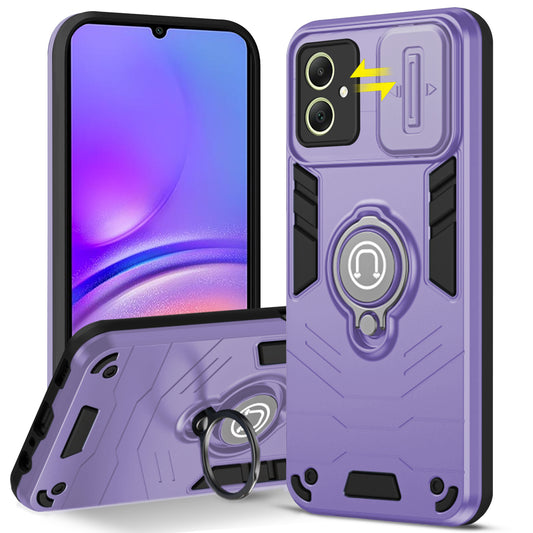 Ultra Rugged Armor Case with Rotating Ring Holder & Shutter Camera Protection Back Case For Samsung A05