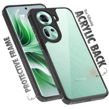 Silicone Border Transparent Back Cover for Oppo Reno 11 5G