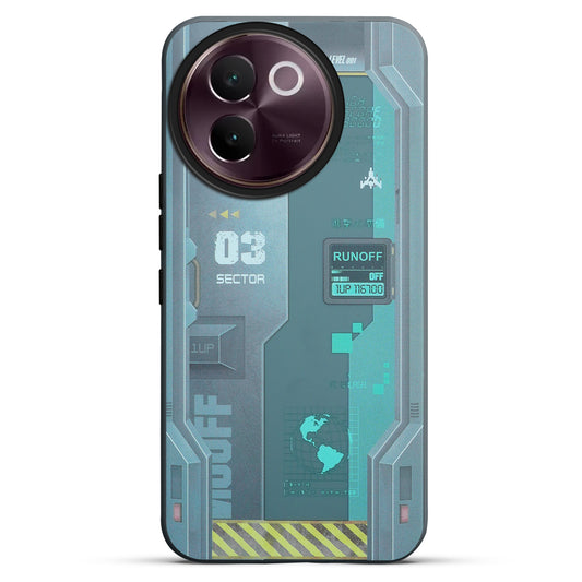 Mechanical Circuit Print Hard Back Cover For Vivo V30e 5G