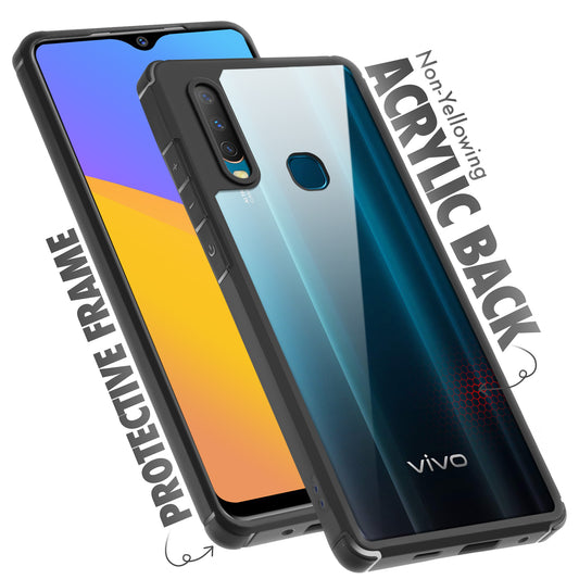 Silicone Frame Transparent Hard Back Cover for Vivo Y12