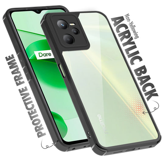 Silicone Frame Transparent Hard Back Cover for Realme C53