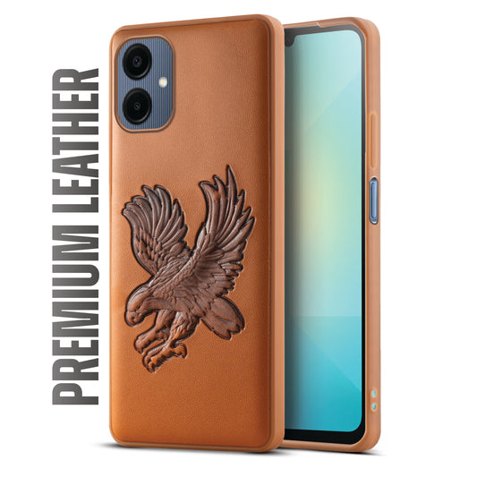 Eagle Textured Leather Back Case Cover for Samsung A06