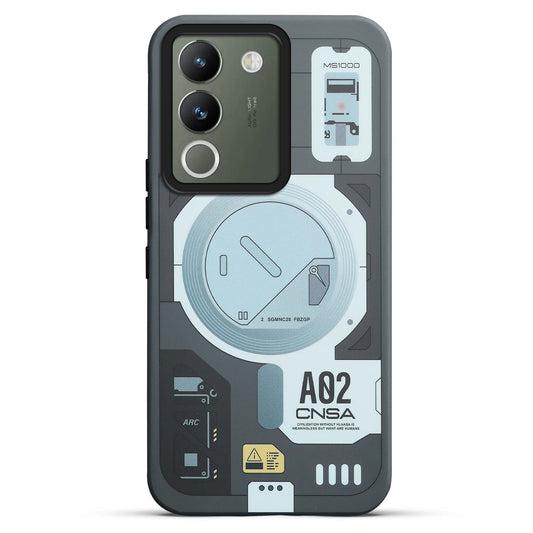 Mechanical Circuit Print Hard Back Cover For Vivo Y200 5G