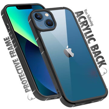 Silicone Border Transparent Back Cover for Apple iPhone 13