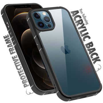 Silicone Border Transparent Back Cover for Apple iPhone 12 Pro Max