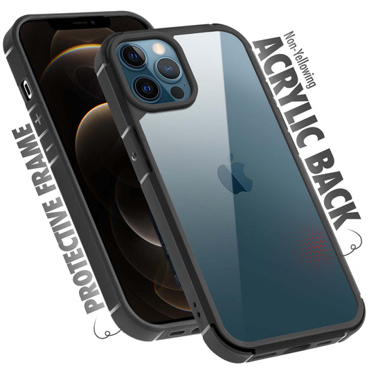 Silicone Border Transparent Back Cover for Apple iPhone 12 Pro Max
