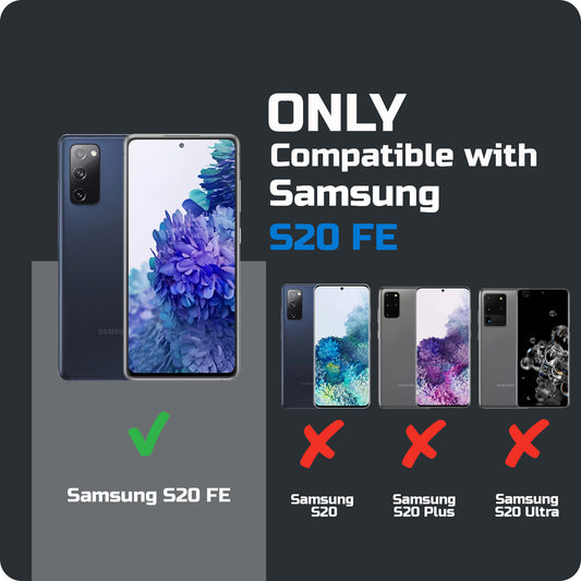 All in One Premium Leather Back Cover for Samsung S20 FE 5G with Card Slot & Foldable Grip Holder