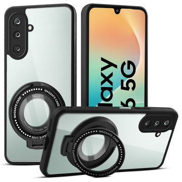 Soft Frame Clear Case Ring Holder Kickstand For Samsung M36