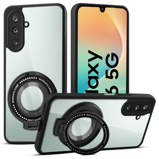 Soft Frame Clear Case Ring Holder Kickstand For Samsung M36