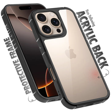 Silicone Border Transparent Back Cover for Apple iPhone 16 Pro Max