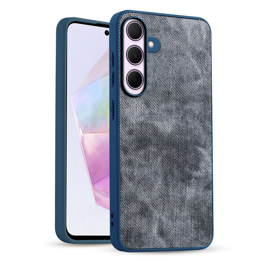 Classic Denim Finish Back Case for Samsung A35 5G with Raised Camera Edges & Micro-Fiber Lining