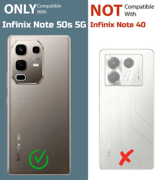 Premium Silicon Soft Framed Case with Clear Back Cover For Infinix Note 50s 5G