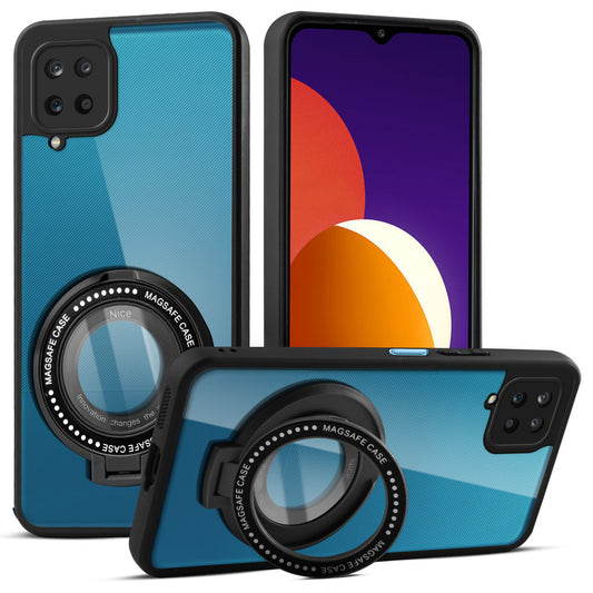 Soft Frame Clear Case Ring Holder Kickstand For Samsung M12