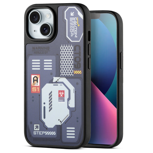 Silicone Textured Frame Printed Hard Back Case For Apple iPhone 13 With Raised Camera Bumper