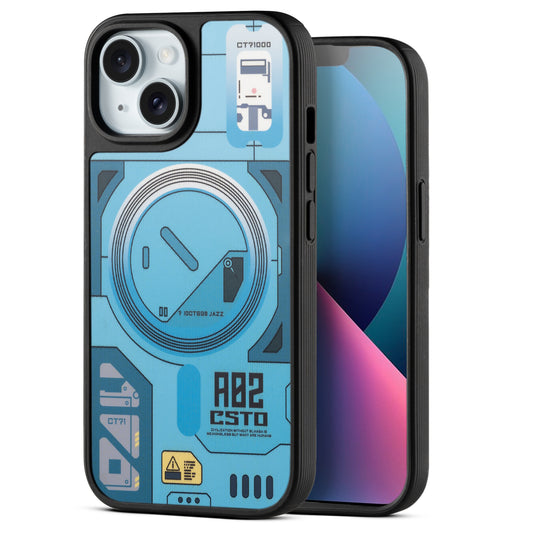 Silicone Textured Frame Printed Hard Back Case For Apple iPhone 13 With Raised Camera Bumper
