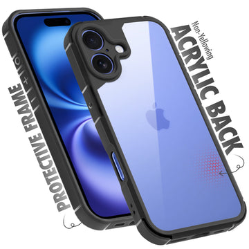 Silicone Border Transparent Back Cover for Apple iPhone 16