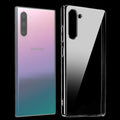 Transparent anti-yellow hard back case fitted on Samsung Note 10 showing full back coverage and camera protection