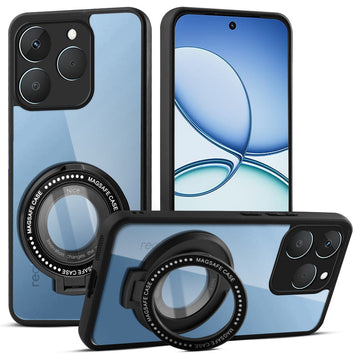 Soft Frame Clear Case Ring Holder Kickstand For Realme 15T 5G