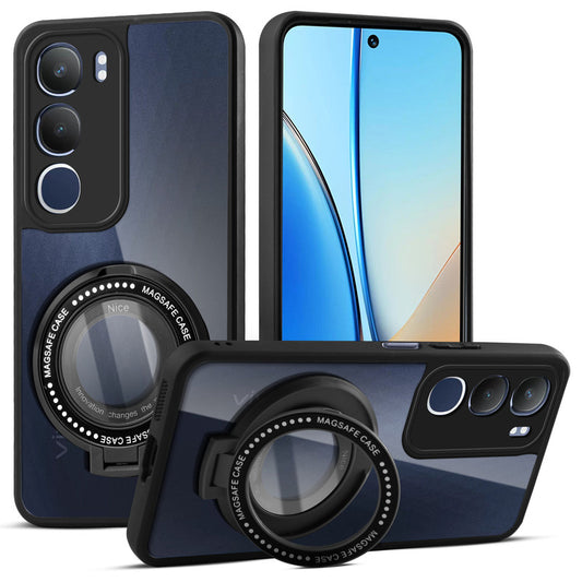 Soft Frame Clear Case Ring Holder Kickstand For Vivo Y29 5G