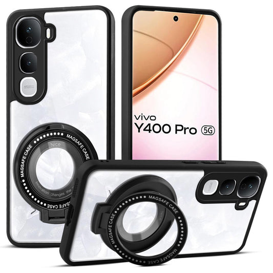 Soft Frame Clear Case Ring Holder Kickstand For Vivo Y400 Pro 5G