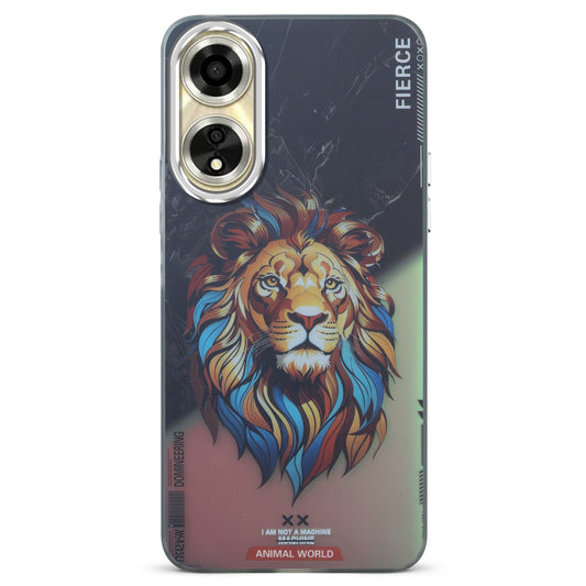 Night Glow & Shiny Hard Phone Cover with Silver Camera Ring For Oppo A59 5G