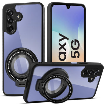 Soft Frame Clear Case Ring Holder Kickstand For Samsung M17 5G