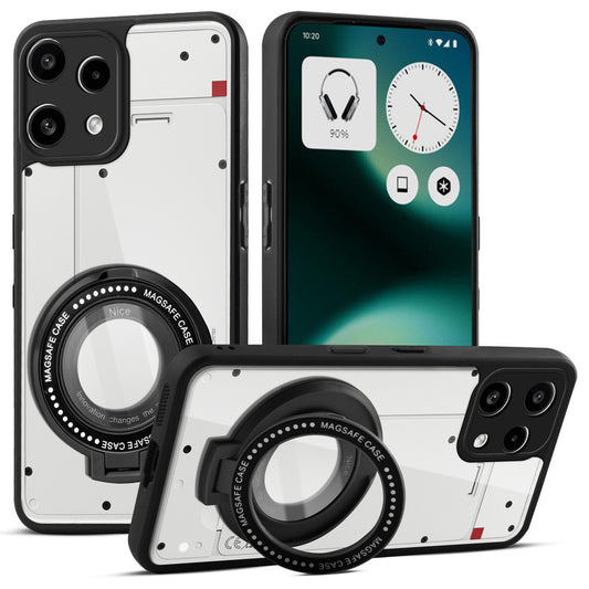 Soft Frame Clear Case Ring Holder Kickstand For Nothing Phone 3A Lite 5G