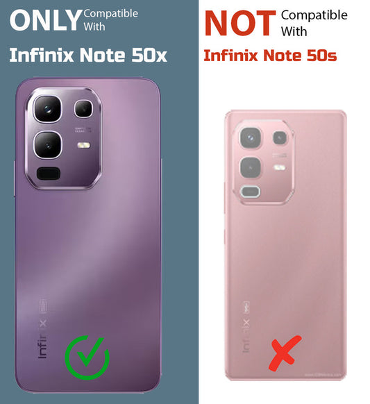 Premium Silicon Soft Framed Case with Clear Back Cover For Infinix Note 50x