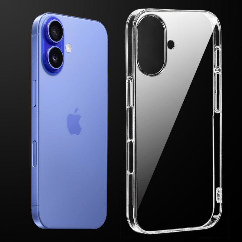 Crystal Clear Hard Back Anti-Yellowing With raised camera edges Phone Case For Apple iPhone 16 Plus