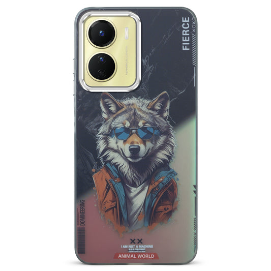 Night Glow & Shiny Hard Phone Cover with Silver Camera Ring For Vivo Y16