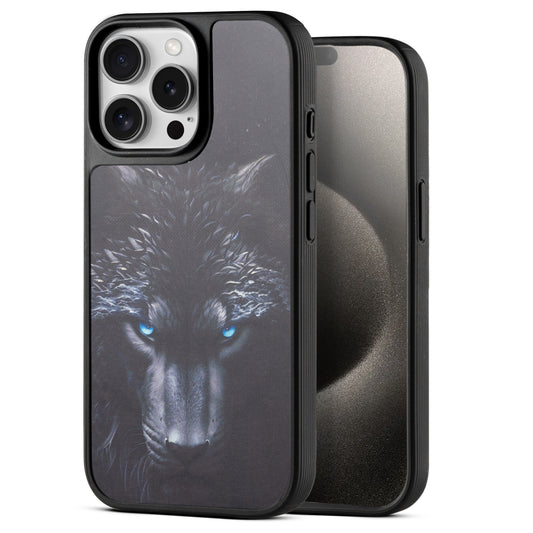 Silicone Textured Frame Printed Hard Back Case For Apple iPhone 15 Pro Max With Raised Camera Bumper