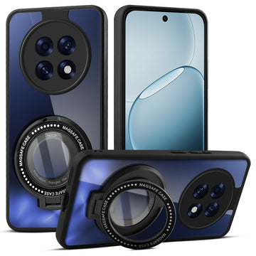 Soft Frame Clear Case Ring Holder Kickstand For Oppo F31 Pro Plus 5G