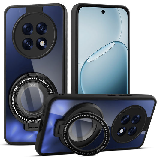 Soft Frame Clear Case Ring Holder Kickstand For Oppo F31 Pro Plus 5G