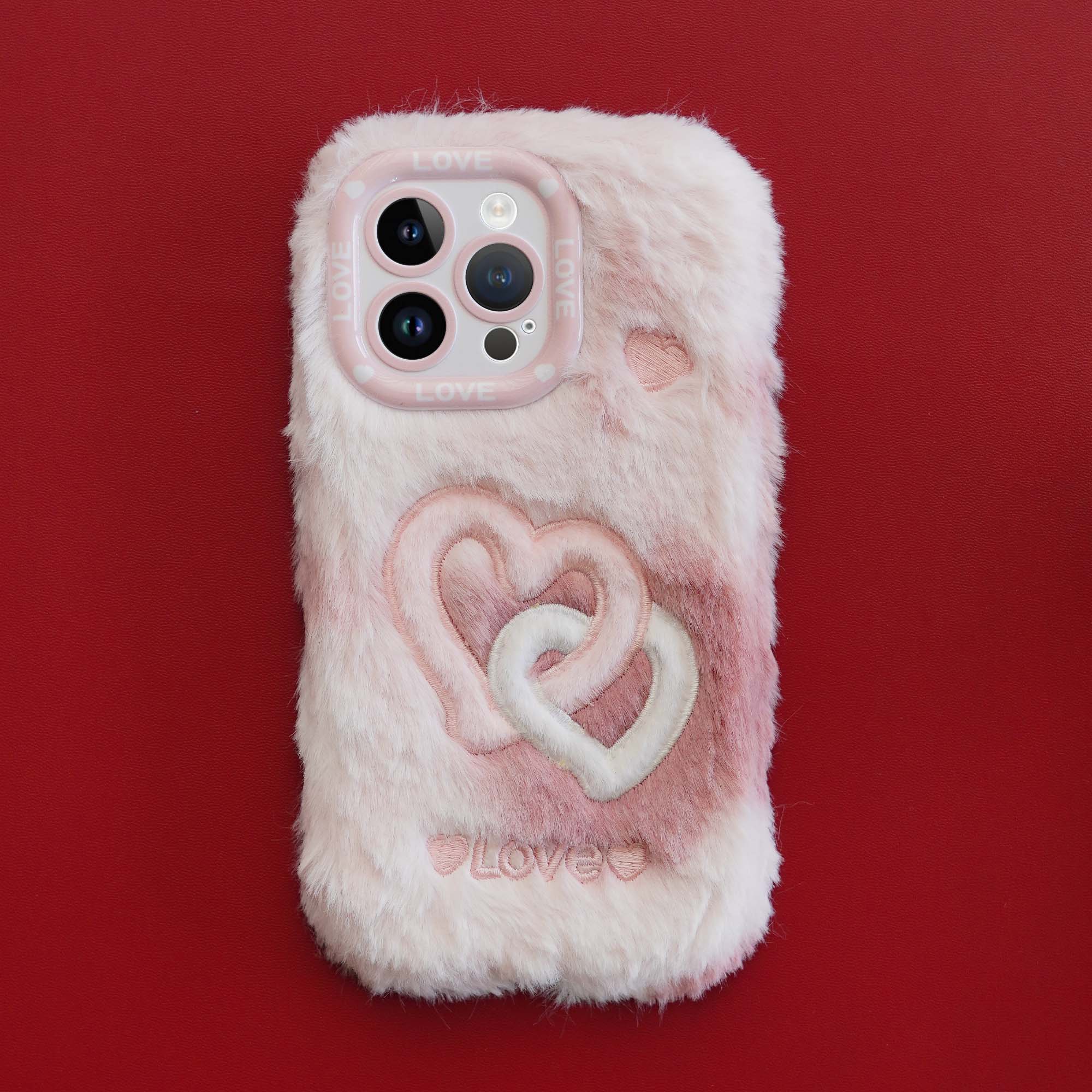 Fluffy Heart Back Cover for Apple iPhone 15 Pro Max