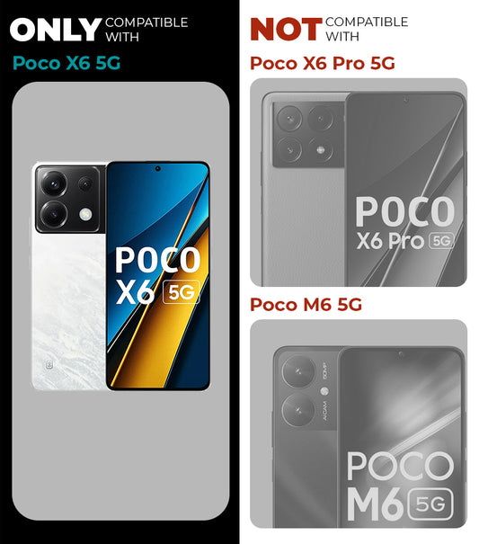 Silicone Border Transparent Back Cover for Poco X6 5G