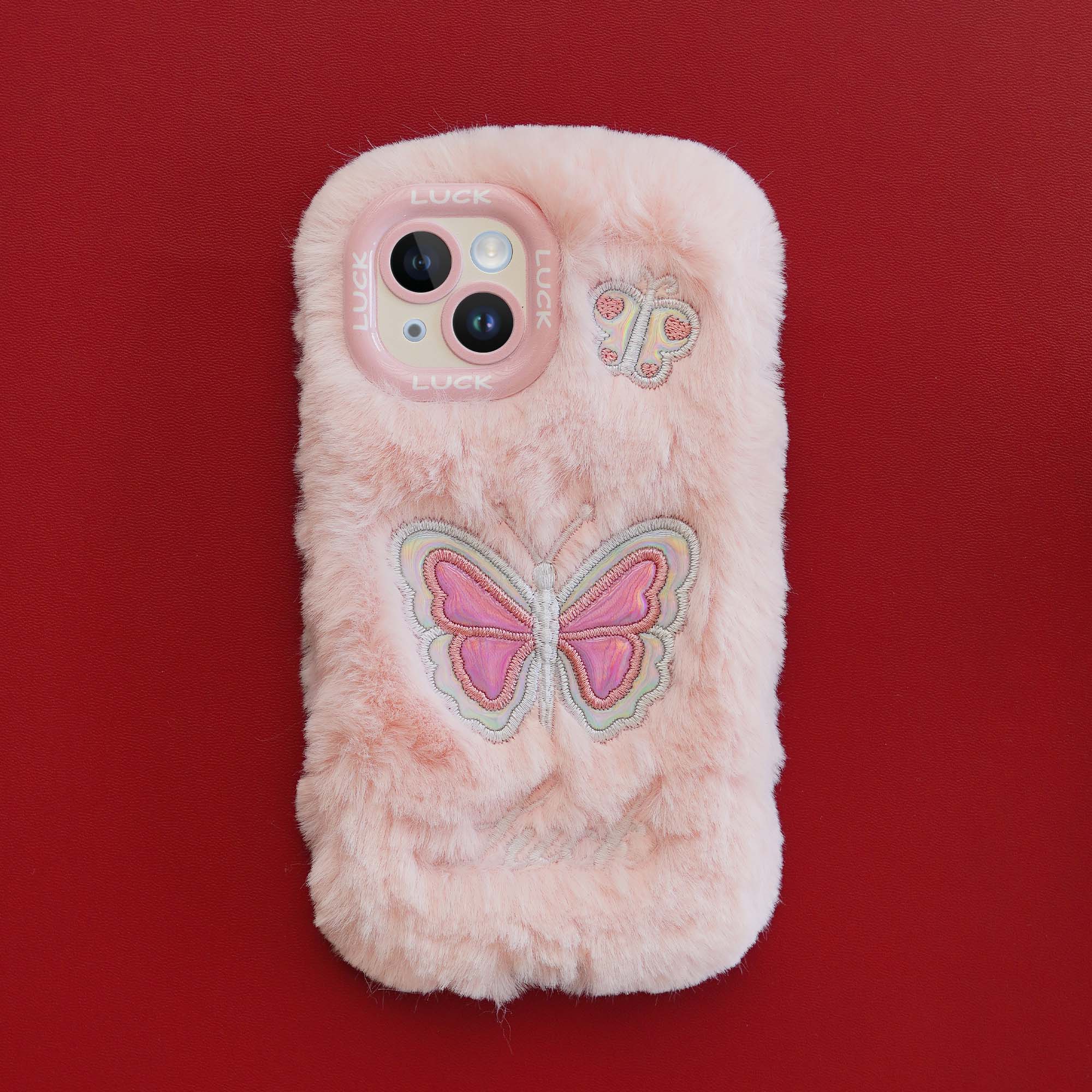 Fluffy Case Butterfly Back Cover for Apple iPhone 13