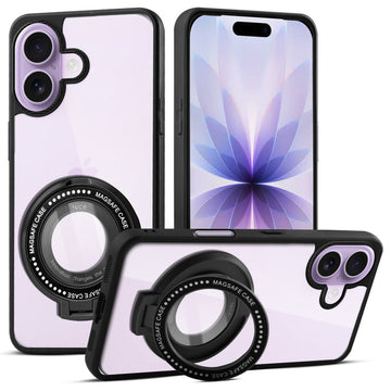 Soft Frame Clear Case Ring Holder Kickstand For Apple iPhone 17