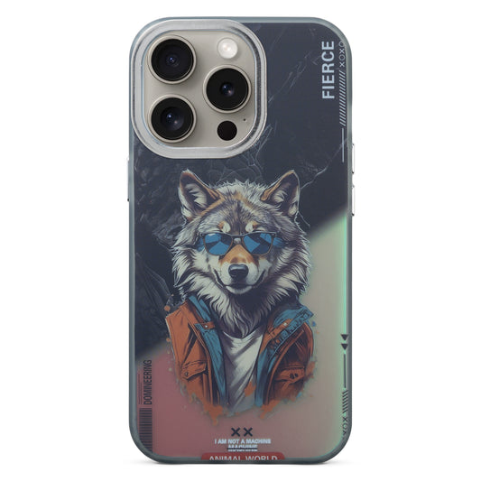Night Glow & Shiny Hard Phone Cover with Silver Camera Ring For Apple iPhone 14 Pro