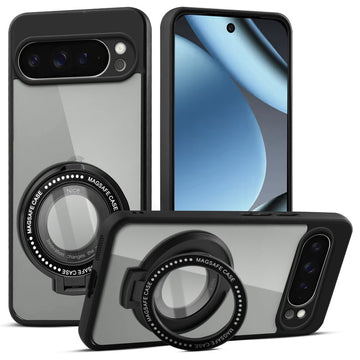 Soft Frame Clear Case Ring Holder Kickstand For Google Pixel 10 Pro XL 5G