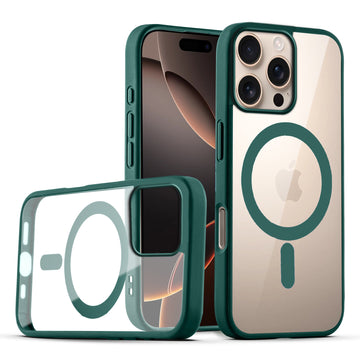 Wireless Charging Support Compatible Transparent Back with Soft Silicone Edge Back Cover For Apple iPhone 16 Pro