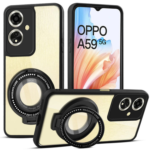 Soft Frame Clear Case Ring Holder Kickstand For Oppo A59 5G