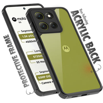 Silicone Border Transparent Back Cover for Motorola G86 Power 5G