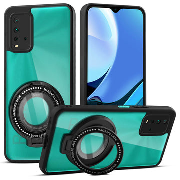 Soft Frame Clear Case Ring Holder Kickstand For Redmi 9 Power