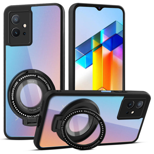 Soft Frame Clear Case Ring Holder Kickstand For Vivo T1 5G
