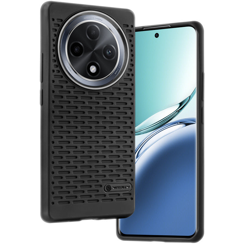 Soft Silicone Mobile Back Cover For Oppo F27 Pro Plus 5G  with Dash Type Groove and Matte Gray Camera Ring