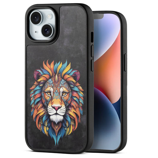 Silicone Textured Frame Printed Hard Back Case For Apple iPhone 14 With Raised Camera Bumper