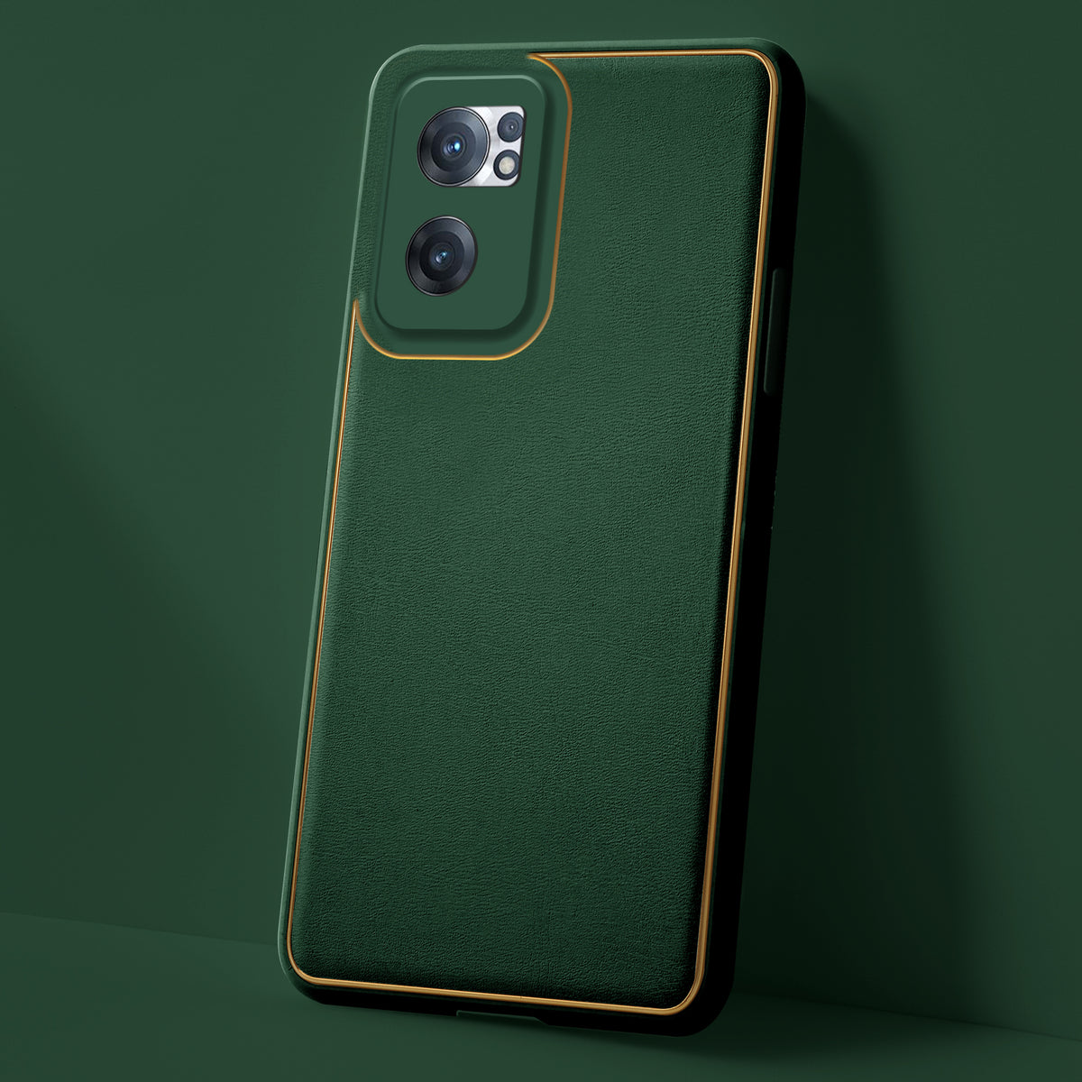 Electroplated Frame Leather Back Cover for OnePlus Nord CE 2 5G
