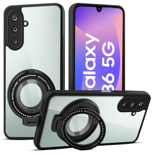 Soft Frame Clear Case Ring Holder Kickstand For Samsung F36 5G